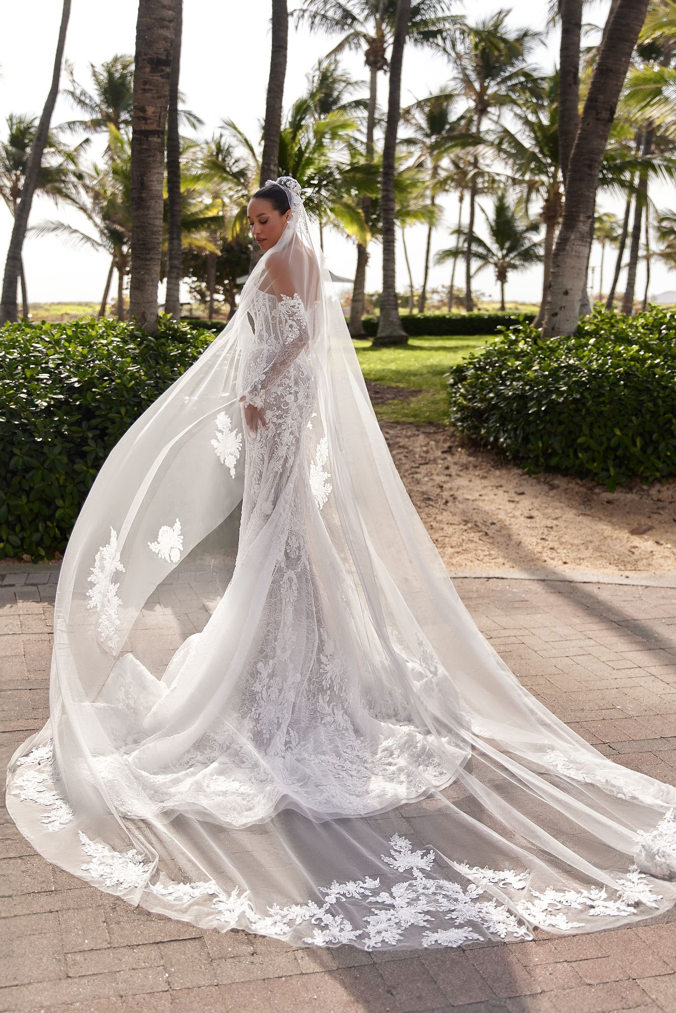 wedding dress Emerald by OKSANA MUKHA Bridal Emerald: mermaid shape with radiant embroidery and subtle sheer details