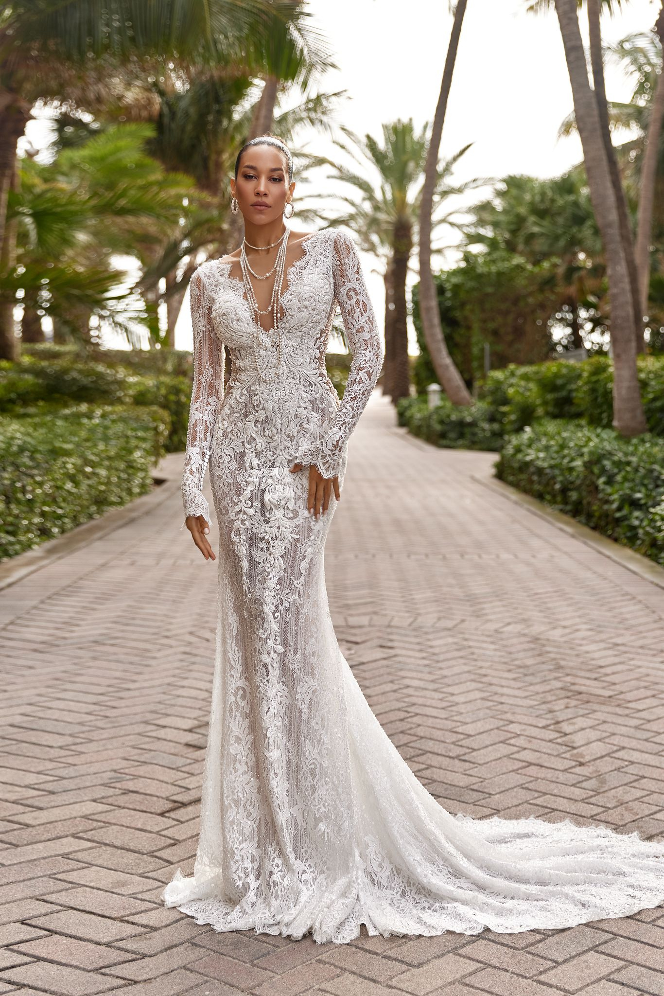 wedding dress Liora by OKSANA MUKHA Liora gown: fitted lace silhouette with hand embroidery and delicate appliqués