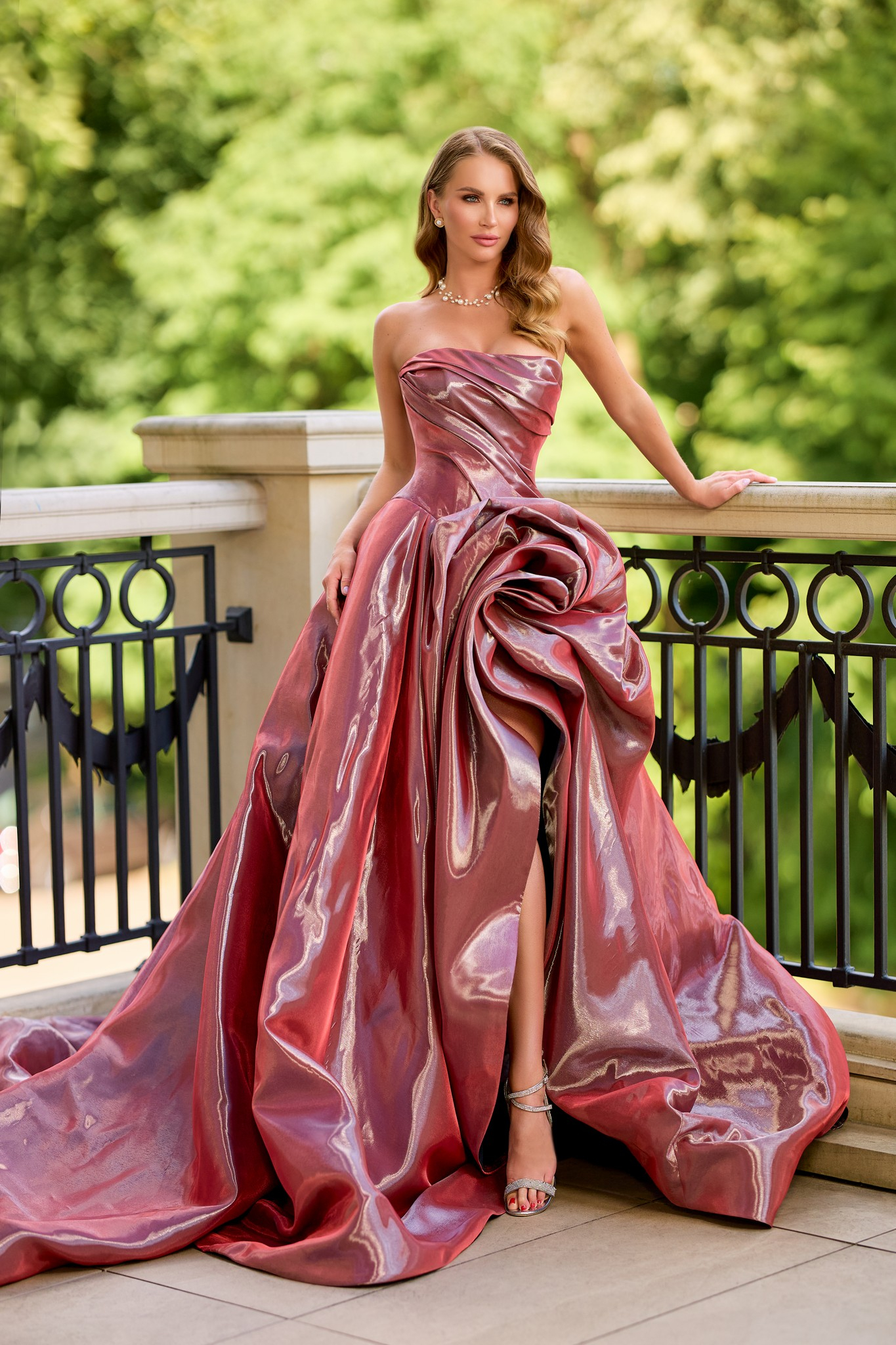 evening dress 2376 by OKSANA MUKHA A-line wedding dress with draping