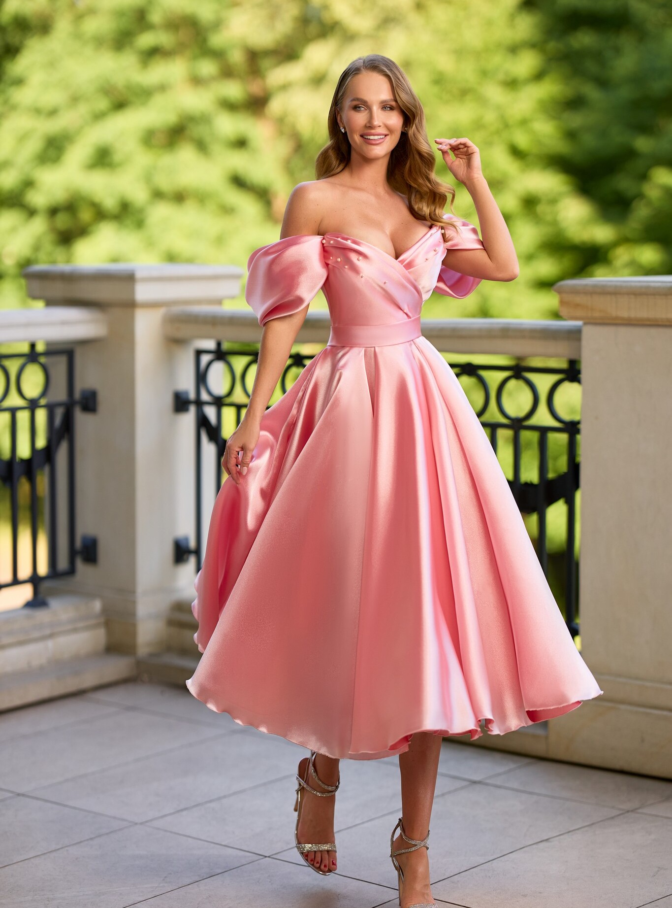 evening dress 2373 by OKSANA MUKHA A-line evening dress with pearls