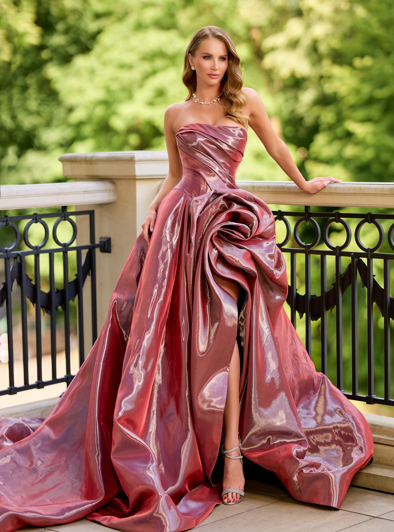 evening dress 2376 by OKSANA MUKHA A-line wedding dress with draping